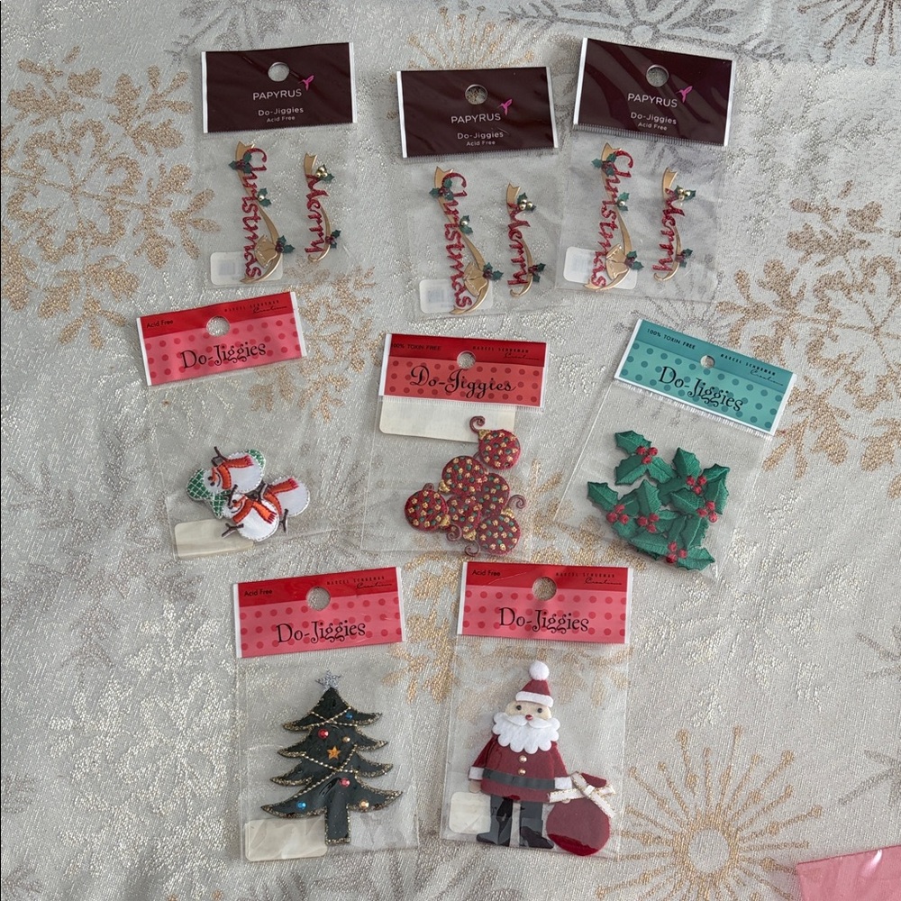 Christmas Ornament Scrap Book Sticker Set with Santa and Tree